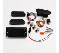 Active SSH Electric Guitar Pickups Set - 81 Bridge Humbucker & Dual Active Single Coils with 25K Pots, Wiring Kit & Battery Box - Compatible with Strat-Style Guitars (Black Pckups 4 Pot)