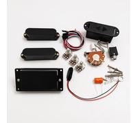 Active SSH Electric Guitar Pickups Set - 81 Bridge Humbucker & Dual Active Single Coils with 25K Pots, Wiring Kit & Battery Box - Compatible with Strat-Style Guitars (Black Pckups 3 Pot)