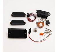Active SSH Electric Guitar Pickups Set - 81 Bridge Humbucker & Dual Active Single Coils with 25K Pots, Wiring Kit & Battery Box - Compatible with Strat-Style Guitars (Black Pckups 1 Pot)