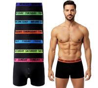 Active Star Days Of The Week Boxer Shorts 7 Pairs Men's Breathable, Comfort Fit Soft and Stretchy Underwear Trunks Boxershort UK Size S TO XL, (XL)