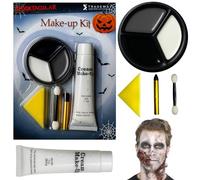 Active Star Halloween SFX Zombie Face Paint Kit, Non-Toxic Water Based Washable Safe Body & Face Painting Makeup Set For Halloween Parties, Cosplay, Horror, Themed Events, UK, (Zombie Make Up Kit)
