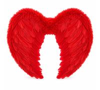 Active Star Ladies Angel Feather Wings - Adults Dark Angel Fancy Dress Folding Wings Costume Accessories Outfit For Halloween Christmas Nativity - Cosplay - Theatre - Party - Red - Medium (60 x 40)