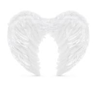 Active Star Ladies Angel Feather Wings - Adults Dark Angel Fancy Dress Folding Wings Costume Accessories Outfit For Halloween Christmas Nativity - Cosplay - Theatre - Party - White - Medium (60 x 40)