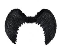 Active Star Ladies Angel Feather Wings - Adults Dark Angel Fancy Dress Folding Wings Costume Accessories Outfit For Halloween Christmas Nativity - Cosplay - Theatre - Party - Black - Large (80 x 60)
