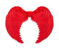 Active Star Ladies Angel Feather Wings - Adults Dark Angel Fancy Dress Folding Wings Costume Accessories Outfit For Halloween Christmas Nativity - Cosplay - Theatre - Party - Red - Large (80 x 60)