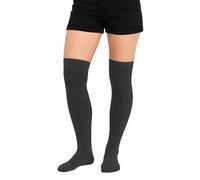 Active Star Ladies Over the Knee Socks Womens Cotton Rich Long Stretch Socks School Uniform Cosplay Dance Festival UK Size 4-6, (Black)