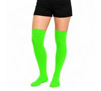 Active Star Ladies Over the Knee Socks Womens Cotton Rich Long Stretch Socks School Uniform Cosplay Dance Festival UK Size 4-6, (Neon Green)