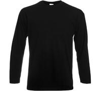 Active Star® Men's Women's Plain Cotton T-Shirt - Unisex Crew Neck Long Sleeves Plain T-Shirt (Black, Small)