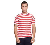 Active Star® Mens Womens Red & White Striped T-Shirt, Casual Unisex Red Black Blue and White Crew Neck Short Sleeve Stripes Dailywear Summer Book Week Top Adults UK Size S-XXL, Red White-M