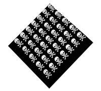 Active Star Skull Print Bandana Head Scarf, Unisex Neckerchief Novelty Pirate Skulls & Bone Printed Hair Bands Neck Wrist Wrap Fashion Accessory For Outdoor Activities, Skull and Bone - 01 Pcs