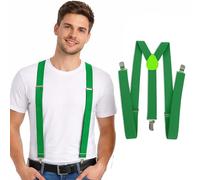 Active Star St. Patrick’s Day Leprechaun Costume Accessory Set - Adult Green Top Hat with Buckle, Irish Braces & Glasses Fancy Dress Festival Outfit