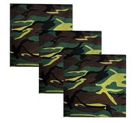 Active Star Unisex Camouflage Bandana, Neckerchief Printed 1Pcs, 3Pcs, 6Pcs, 12Pcs Hair Bands Scarf Neck Wrist Wrap Fashion Accessory For Riding, Hiking, Outdoor Activities, Green - 03 Pcs