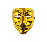 Active Star Vendetta Anonymous Hacker Smile Mask for Adults & Kids, Scary Fancy Dress Costume Accessory for Halloween, World Book Week, Cosplay, Masquerade Party & Themed Events, (Gold)