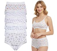 Active Star Woman's Briefs - 3 Pcs Ladies Cotton Rich Knickers Maxi Brief Underwear Every Day Cotton Stretch Girls Brief Panties (UK, Numeric, 10, 12, Regular, Regular, Printed)