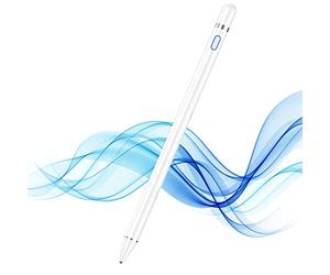 Active Stylus Pen for All Touch Screens, 1.5 mm Fine Tip Tablet Pen, Stylus Smartphone Compatible with iPad Pro/Air/Mini 2/3/4 and All Other Touchscreen Devices (No Palm Reject)