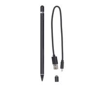 Active Stylus Pens for Touch Screens, Rechargeable Stylus Pencil with Magnetic Absorption Cap, Side Button Switch, for IOS and for Android Tablet and Smartphone (Black)