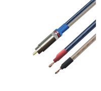 Active Subwoofer Speaker Cable 2 Bare Wire Head to Single Audio Cable Male OFC Gold-plated Amplifier(Blue White,3m)