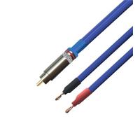 Active Subwoofer Speaker Cable 2 Bare Wire Head to Single Audio Cable Male OFC Gold-plated Amplifier(Blue,3m)