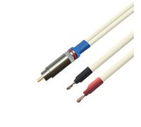 Active Subwoofer Speaker Cable 2 Bare Wire Head to Single Audio Cable Male OFC Gold-plated Amplifier(White,3m)