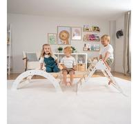 Active Tots 3in1 Wooden Pikler Set Toddler Climbing Frame with Triangle Arch and Slide Indoor Montessori Play Gym for Balance Coordination and Active Play 18 Months+