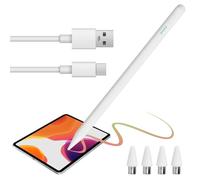 Active Touch Pen with 4 Tips Replacement Metal Universal Compatibility Tablets i-Pad Android Magnet Built-in Capacitive Drawing Writing