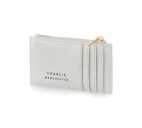 Active Window Films Personalised Card Holder, Monogram, Initial Purse, Credit Card Coin Purse, Initial cardholder, Personalised Purse, Gift for her (Style 3, Black on Grey)