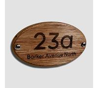 Active Window Films Personalised Laser Engraved Wooden Door Number, Custom Front Door Number, House Sign Plaque (25cm x 14cm)