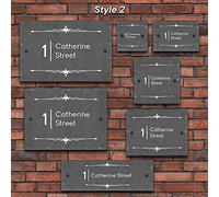 Active Window Films Rustic Natural Slate House Gate Sign Plaque Door Number Personalised Name Plate (Style 2)
