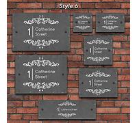 Active Window Films Rustic Natural Slate House Gate Sign Plaque Door Number Personalised Name Plate (Style 6)