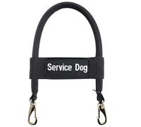 ActiveDogs Bridge Handle for Service Dog Vest & Harness - Reinforced Nylon, Heavy Duty Metal Clips & ID Band - Black 12