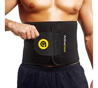 ActiveGear Neoprene Sweat Belt Waist Trimmer Belt For Men and Women For Slimming and Shedding Excess Weight - Waist Trainer For Abdominal Weight Loss And A Flat Belly (Large: 9" x 46", Yellow)