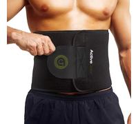 ActiveGear Waist Trimmer Belt Slim Body Sweat Wrap for Stomach and Back Lumbar Support, Army Green, L