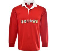 Activewear Men 6 Nation Full Sleeve Rugby Fan Shirts Size S to 5XL (4XL, Red)