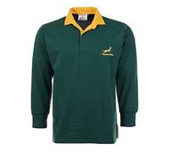 Activewear Rugby Full Sleeve Shirts with South Africa Embroidered Logo (Large, Dark Green)