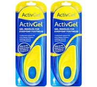 ActivGel Men’s Insoles 2 Pack - Gel Insoles for Men, Orthotic Arch Support Shoe Inserts, Cushioned Silicone Gel Insoles for Work Boots, Trainers, Walking Shoes & Everyday Footwear