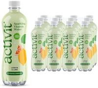 Activit Sparkling Flavoured Vitamin Water Lemon & Lime with B Vitamins B5, B6, B9, B12, Vitamin C, Vitamin D, Zinc & Magnesium Zero Sugar 12x 500ml Bottles