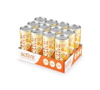 Activit Sparkling Flavoured Vitamin Water Mango, Pineapple & Passionfruit Cans with B Vitamins B5, B6, B9, B12, Vitamin C, Vitamin D, Zinc & Magnesium Zero Sugar 12x 330ml