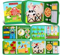 Activities Busy Book for Toddlers - Farm Theme Busy Board Montessori Toys for 1-3+ Year Old Kids Boys Girls, Preschool Learning Sensory Board for Fine Motor Skills, Travel Toys for Toddlers 1-3+