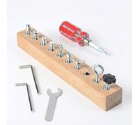 Activity Board for Seniors - 8-in-1 Wooden Screwdriver Practice Board with Real Tools, Multiple Screw Types, Wrenches for Dementia, Alzheimer’s, Occupational Therapy, Fine Motor Skills