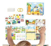 Activity Book, Flexible Educational Learning Toy, Educational Quiet Activity Book, Suitable for Aeroplane, Road Travel, Restaurant, Pram, High Chair, Schools, Nursery