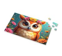 Activity Books For Kids Ages 6-8 A Cute Owl With A Floral Crown Surrounded By Colorful Flowers Picture Puzzle 500 Piece Puzzles For Adults 500 Piece Puzzles For(1000PCS)