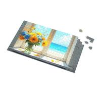 Activity Books For Kids Ages 6-8 Beachside Serenity: Flowers By The Sea Picture Puzzle 4 Year Old Girl Birthday Gifts Puzzle Board(300PCS)