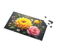 Activity Books For Kids Ages 6-8 Floral Symphony: A Bouquet Of Yellow And Pink Picture Puzzle Puzzles For Toddlers 2-4 300 Piece Puzzle(300PCS)