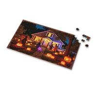 Activity Books For Kids Ages 6-8 Halloween Night: A Spooky Gathering Around The Haunted House Picture Puzzle Easter Gifts For Teens 4 Year Old Boy Gift(300PCS)
