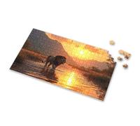 Activity Books For Kids Ages 6-8 Lion Walking In Water At Sunset Picture Puzzle 500 Piece Puzzles For Adults 500 Piece Puzzles For(500PCS)