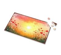 Activity Books For Kids Ages 6-8 Sunset Serenity: A Field Of Red Poppies Blooming Picture Puzzle Puzzle 500 Pieces Easter Gifts(1000PCS)