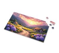 Activity Books For Kids Ages 6-8 Sunset Serenity: A Path Through Flower-Filled Meadows To Rustic C Picture Puzzle Puzzle 500 Pieces Easter Gifts(300PCS)
