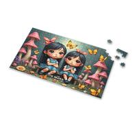 Activity Books For Kids Ages 6-8 Two Sisters Sitting On A Bench Surrounded By Mushrooms And Butter Picture Puzzle Kids Toys For Girls Gifts For 5 Year Old Girls(500PCS)