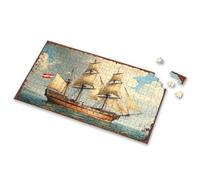 Activity Books For Kids Ages 6-8 Vintage Wooden Ship Sailing On Stormy Seas Picture Puzzle Easter Gifts For Teens 4 Year Old Boy Gift(300PCS)