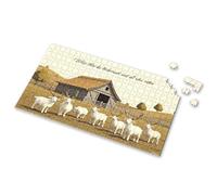 Activity Books For Kids Ages 6-8 White Goats Gathered In Front Of Barn Picture Puzzle Easter Gifts For Teens 4 Year Old Boy Gift(500PCS)